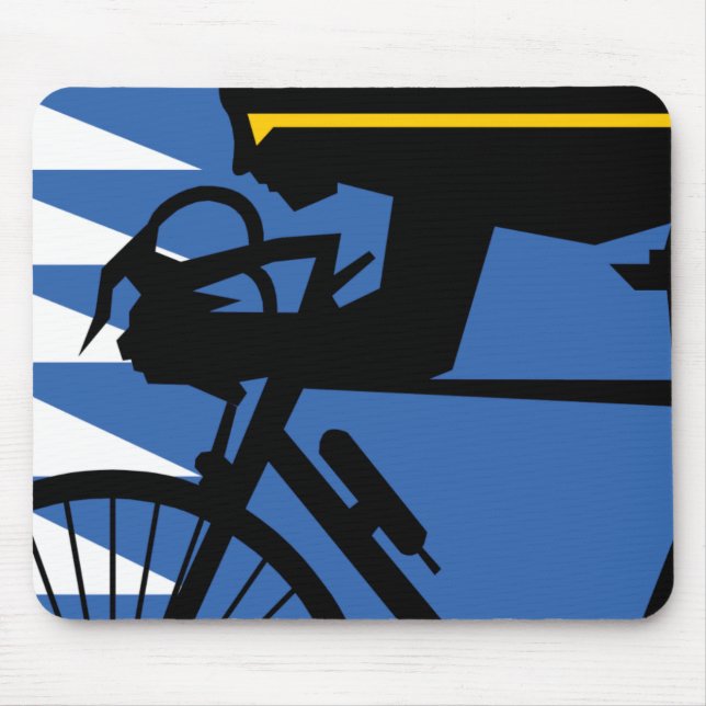 Pop Art Cyclist Mouse Pad (Front)