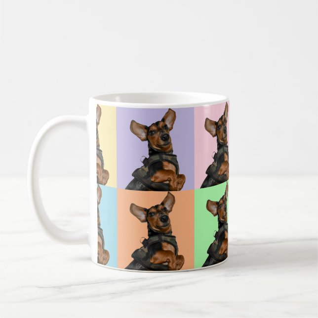 Pop Art Dachshund Coffee Mug (Left)