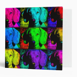 Pop Art Dachshund Doxie Sweet Face Soulful Eyes Binder