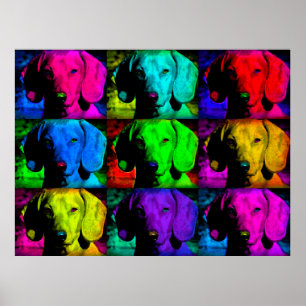 Pop Art Dachshund Doxie Sweet Face Soulful Eyes Poster