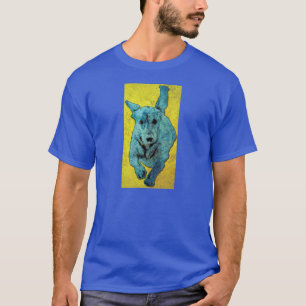 Pop Art Dachshund Running Grunge T-Shirt