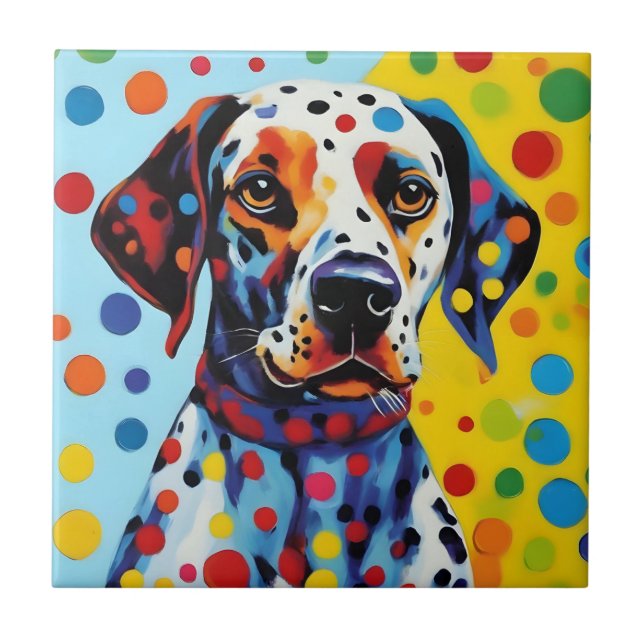 Pop Art Dalmatian Dog Tile (Front)