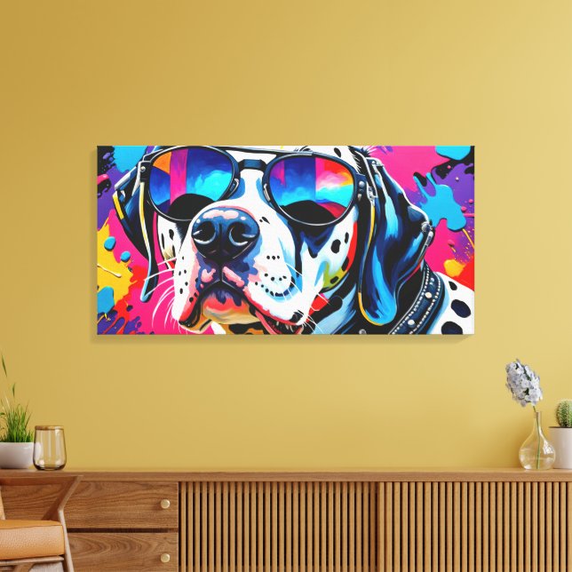POP ART DALMATION 3 CANVAS PRINT (Insitu(LivingRoom))