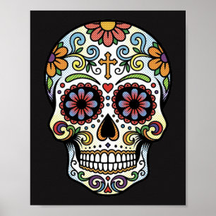Pop Art Dia de los Muertos Sugar Skull Comic Poster