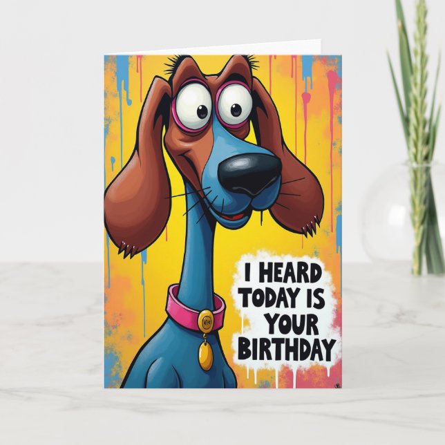 Pop Art Dog Birthday Card (Front)