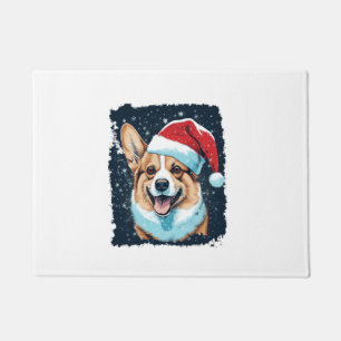 Pop Art Dog Christmas Corgi  Doormat