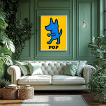 Pop Art Dog Poster – Blue Silhouette on Yellow<br><div class="desc">Bring energy and charm to your walls with this pop-art dog poster. A bright blue silhouette outlined in black stands against a vivid yellow backdrop, delivering bold contrast and playful personality. Minimalist yet expressive, this piece adds a splash of colour and fun to living rooms, creative spaces, or children’s decor....</div>