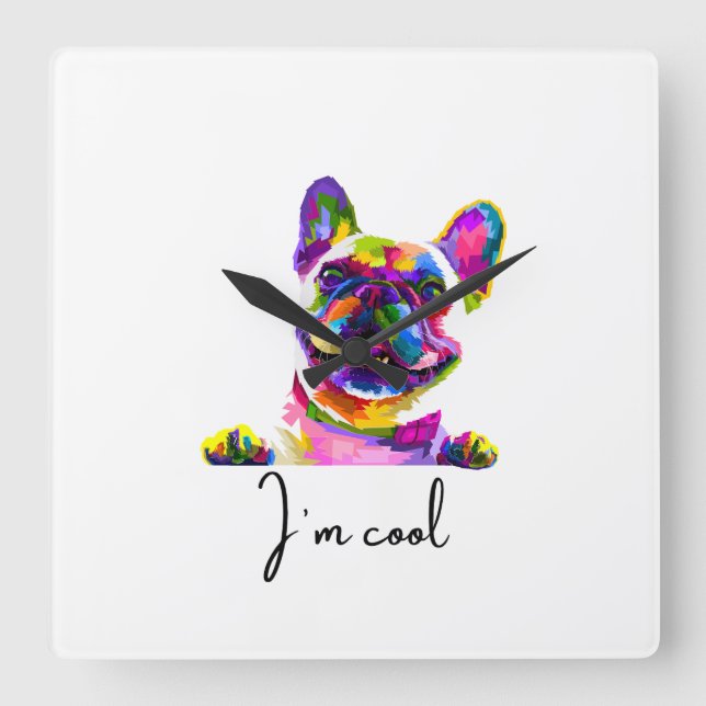 pop art dog wall clock (Front)
