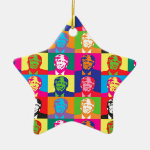 pop art donald trump ceramic ornament
