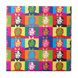 pop art donald trump tile