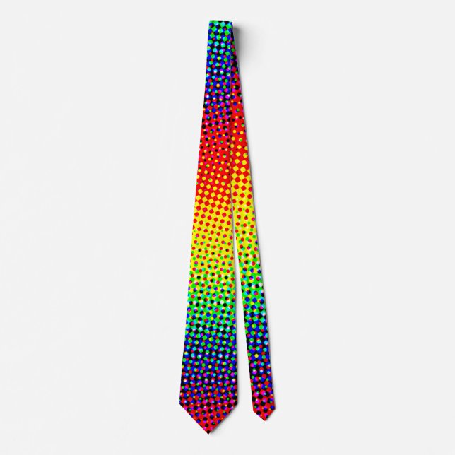 Pop Art Dots Rainbow Bright Colourful Gay Pride Tie (Front)