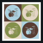 Pop Art Drums Poster<br><div class="desc">Pop Art Drums. Get this fun design featuring your hobby, occupation, or obsession on great t-shirts, stickers & much more. They also make great gifts!</div>