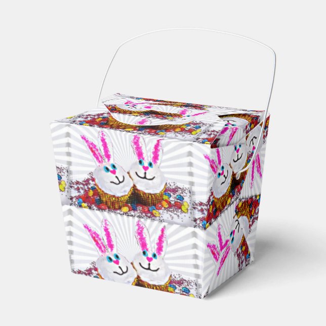 Pop Art Easter Bunny Cupcakes Favor Box (Front Side)