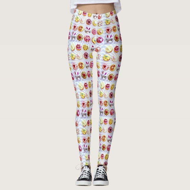 Pop Art Easter Cupcakes Leggings (Front)