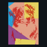 Pop Art Effect Australian Shepherd / Dog Lover Poster<br><div class="desc">Pop Art Effect Australian Shepherd. Simple retro pop art effect Australian Shepherd design with red as foreground colour and with yellow, blue pink and purple as the background colours. This artwork makes a great gift for dog lovers or anyone who loves Australian Shepherd.</div>