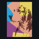 Pop Art Effect Beagle Poster<br><div class="desc">Pop Art Effect Beagle. Simple retro pop art effect beagle design in yellow, blue pink and purple colours. This artwork makes a great gift for dog lovers or anyone who loves Beagle.</div>