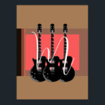 Pop Art Electric Guitar Monogram Initial Poster<br><div class="desc">Musical Instruments Graphic Designs Illustrations</div>