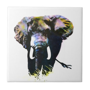 Pop Art Elephant Tile