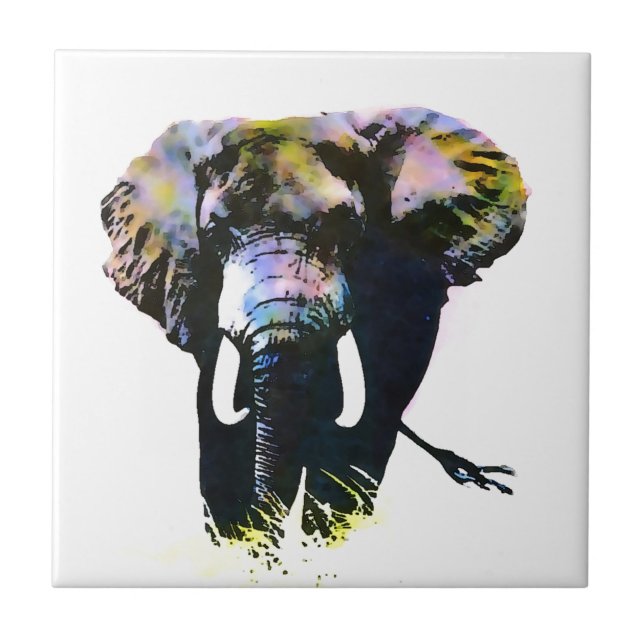 Pop Art Elephant Tile (Front)