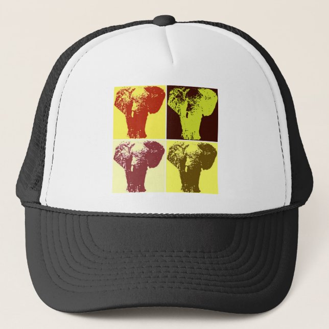 Pop Art Elephant Trucker Hat (Front)