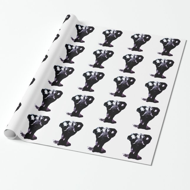 Pop Art Elephant Wrapping Paper (Unrolled)