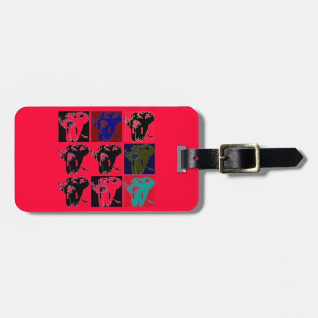 Pop Art Elephants Luggage Tag (Front Horizontal)