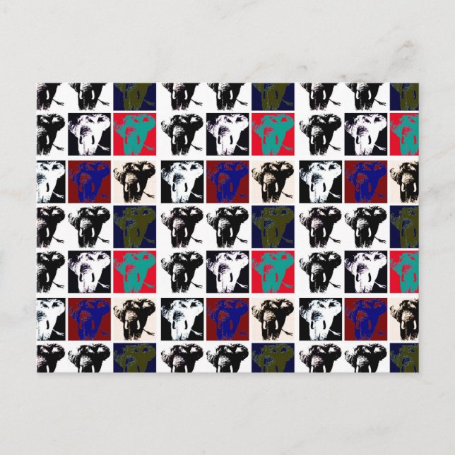 Pop Art Elephants Postcard (Front)
