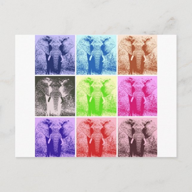Pop Art Elephants Postcard (Front)