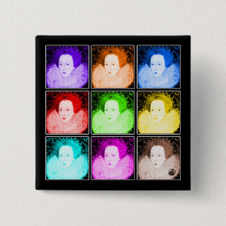 Pop Art Elizabeth I 2 Inch Square Button
