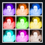 Pop Art Elizabeth I Poster<br><div class="desc">This colourful pop art version of a portrait of Elizabeth the First is a fun way to express your love of Elizabeth I and all things Elizabethan. Available on a wide range of t-shirts and gifts.</div>