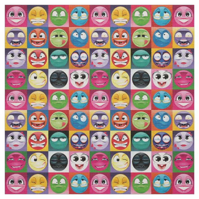 pop art emoji fabric (Swatch)