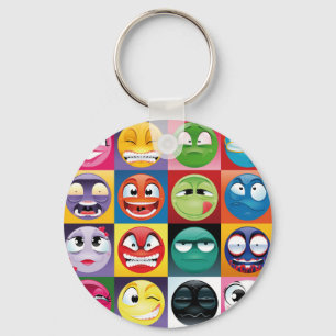 pop art emojis keychain