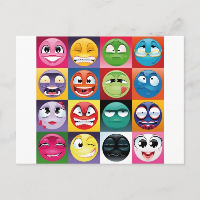pop art emojis postcard (Front)