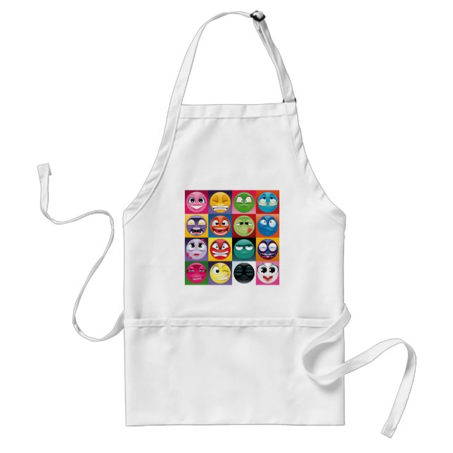 pop art emojis standard apron (Front)