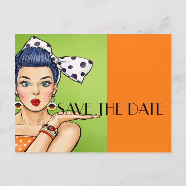 Pop Art ENREGISTRER LA DATE Carte postale (Devant)