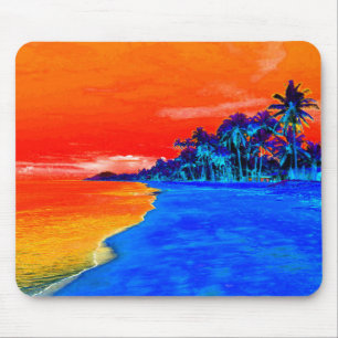 Pop Art Exotic Beach Palm Trees Mouse Pad