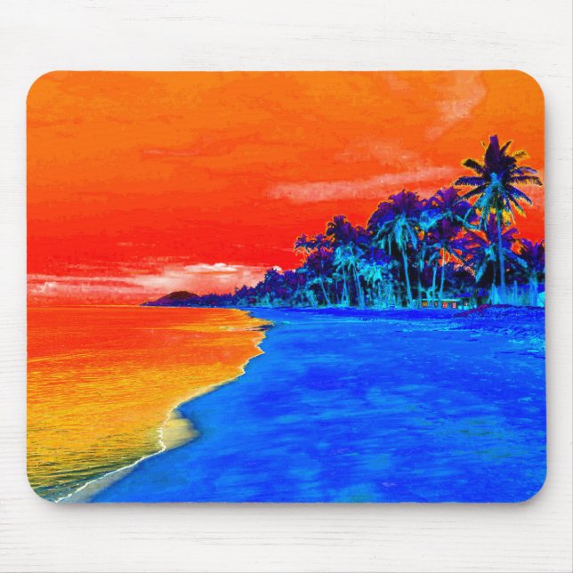 Pop Art Exotic Beach Palm Trees Mouse Pad (Front)