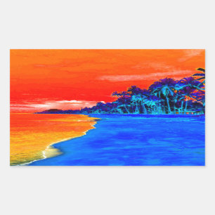 Pop Art Exotic Beach Palm Trees Sticker