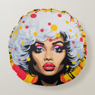 Pop Art Explosion Round Pillow