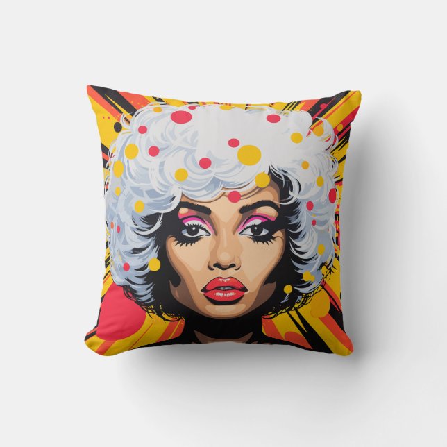 Pop Art Explosion Throw Pillow (Front)