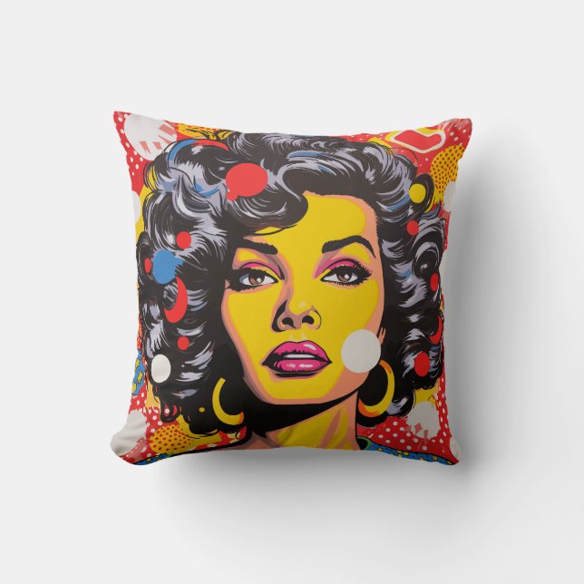 Pop Art Explosion Throw Pillow (Front)