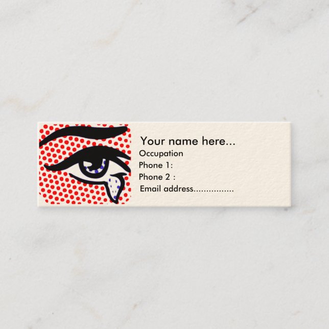 Pop Art Eye Mini Business Card (Front)