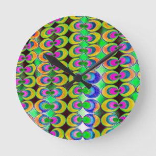 Pop art fabric round clock