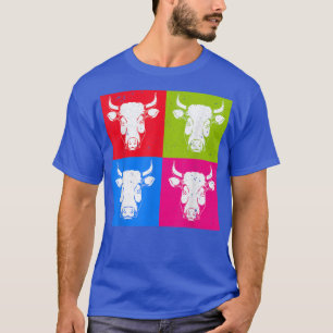 Pop Art Farm Animal Lover Farming Farmer Cow  T-Shirt