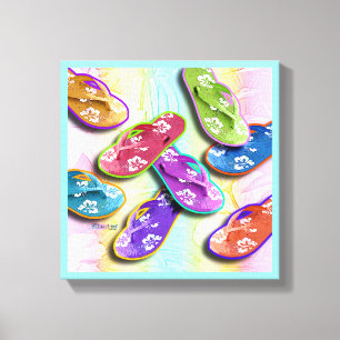 Pop Art FLIP FLOPS Gallery Wrapped Canvas
