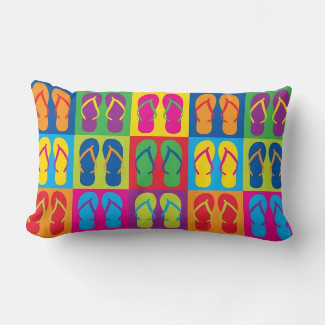 Pop Art Flip Flops Lumbar Pillow (Front)