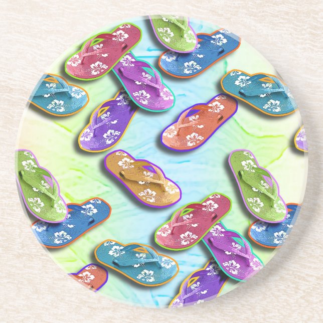 Pop Art Flip Flops Multi Coaster (Front)