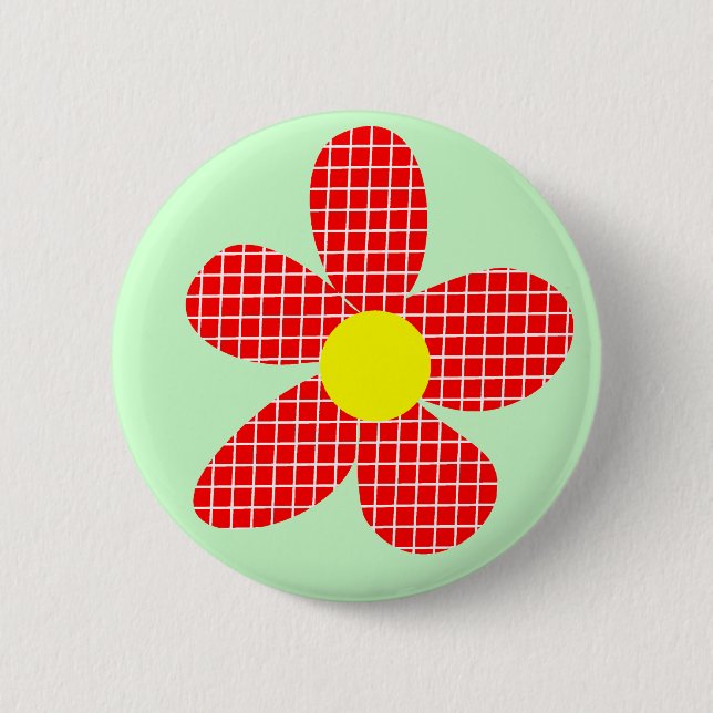 Pop Art Flower - Light Green 2 Inch Round Button (Front)