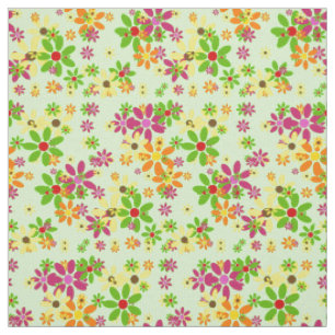 Pop Art Flowers seamless pattern + your ideas Fabric