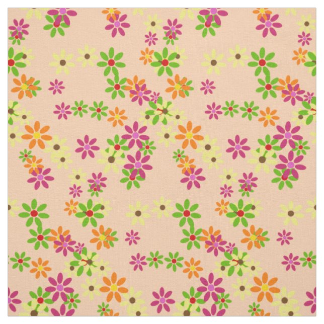 Pop Art Flowers seamless pattern + your ideas Fabric (Swatch)